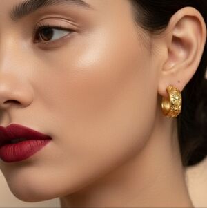 Elegant Gold Floral Earrings